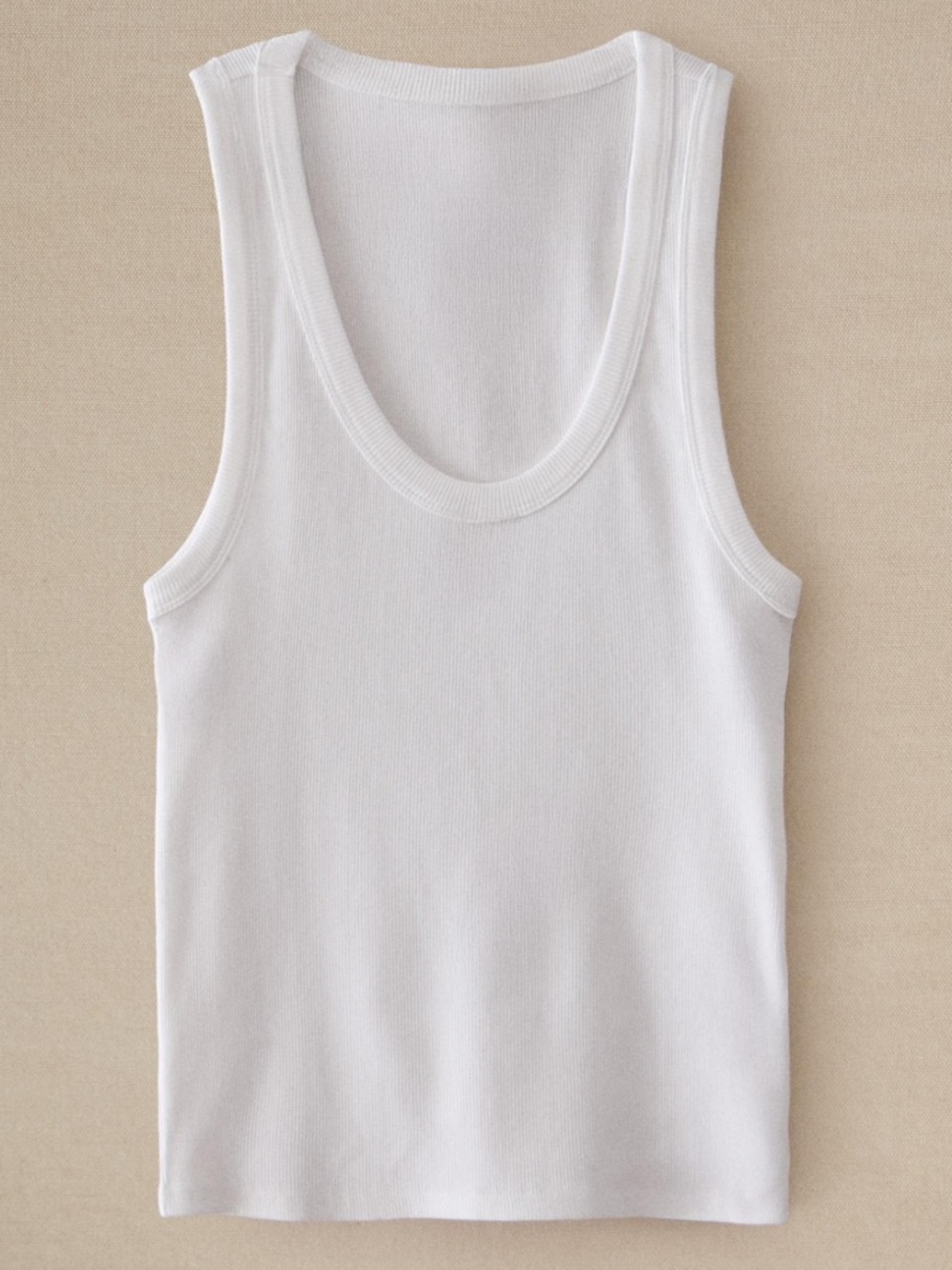 Faherty Cream Ribbed Tank Top - Picture 6 of 6